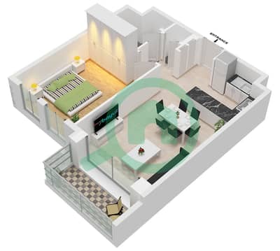 Rehan Residence - 1 Bedroom Apartment Type/unit O / UNIT 6 FLOOR 2-9 Floor plan Rehan Residence - 1 Bedroom Apartment Type/unit O / UNIT 6 FLOOR 2-9 Floor plan
