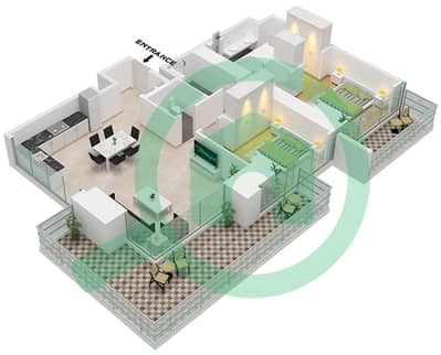 Тауэр 4 - Апартамент 2 Cпальни планировка Единица измерения 1 PODIUM FLOOR 3 Тауэр 4 - Апартамент 2 Cпальни планировка Единица измерения 1 PODIUM FLOOR 3