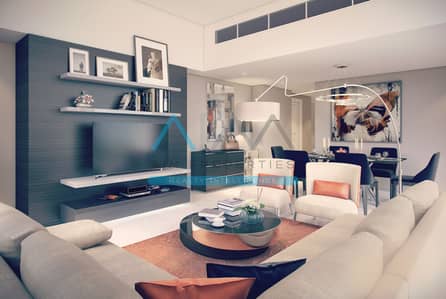 商业湾， 迪拜 1 卧室单位待售 - Merano Tower - Living Room. jpg