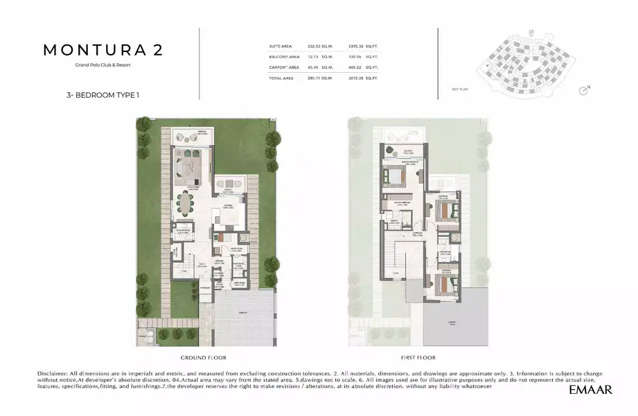 3 BR floor plan