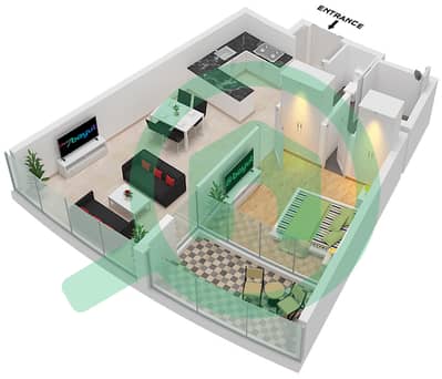 德-格里索诺萨法二号 - 1 卧室公寓类型1 FLOOR 11-36,38-58,67-72戶型图 德-格里索诺萨法二号 - 1 卧室公寓类型1 FLOOR 11-36,38-58,67-72戶型图