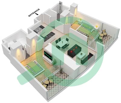 德-格里索诺萨法二号 - 2 卧室公寓类型1 FLOOR 11-25,31-36,38-56戶型图 德-格里索诺萨法二号 - 2 卧室公寓类型1 FLOOR 11-25,31-36,38-56戶型图