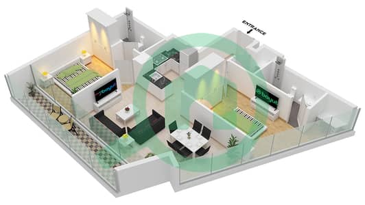德-格里索诺萨法二号 - 2 卧室公寓类型10 FLOOR 15-16,47-48,68戶型图 德-格里索诺萨法二号 - 2 卧室公寓类型10 FLOOR 15-16,47-48,68戶型图