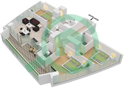 德-格里索诺萨法二号 - 3 卧室公寓类型11 FLOOR 26戶型图 德-格里索诺萨法二号 - 3 卧室公寓类型11 FLOOR 26戶型图