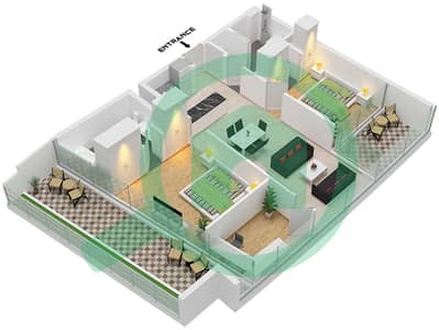 德-格里索诺萨法二号 - 2 卧室公寓类型11 FLOOR 60-61戶型图 德-格里索诺萨法二号 - 2 卧室公寓类型11 FLOOR 60-61戶型图