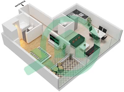 德-格里索诺萨法二号 - 1 卧室公寓类型12 FLOOR 48-58,60-72戶型图 德-格里索诺萨法二号 - 1 卧室公寓类型12 FLOOR 48-58,60-72戶型图
