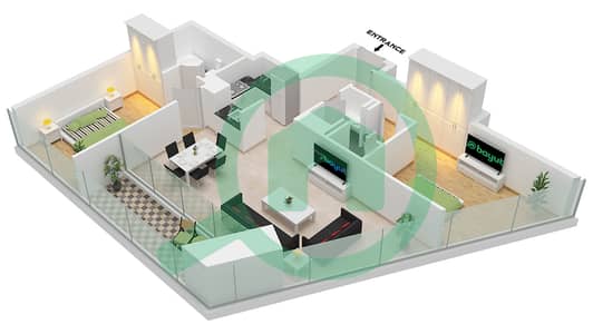 德-格里索诺萨法二号 - 2 卧室公寓类型14 FLOOR 70戶型图 德-格里索诺萨法二号 - 2 卧室公寓类型14 FLOOR 70戶型图