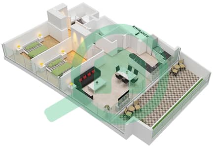 德-格里索诺萨法二号 - 2 卧室公寓类型14 FLOOR 67-69戶型图 德-格里索诺萨法二号 - 2 卧室公寓类型14 FLOOR 67-69戶型图