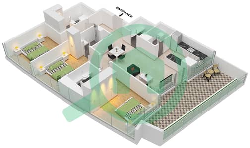 德-格里索诺萨法二号 - 3 卧室公寓类型16 FLOOR 57-58戶型图 德-格里索诺萨法二号 - 3 卧室公寓类型16 FLOOR 57-58戶型图