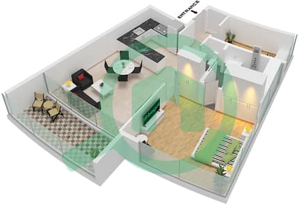德-格里索诺萨法二号 - 1 卧室公寓类型18 FLOOR 46戶型图 德-格里索诺萨法二号 - 1 卧室公寓类型18 FLOOR 46戶型图