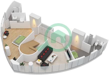 Marsa Plaza - 3 Bedroom Apartment Type/unit 3B-29 /2602 Floor plan