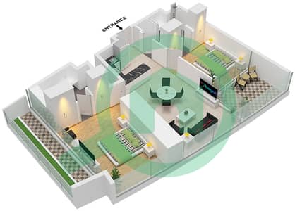 德-格里索诺萨法二号 - 2 卧室公寓类型18 FLOOR 72 (1)戶型图 德-格里索诺萨法二号 - 2 卧室公寓类型18 FLOOR 72 (1)戶型图