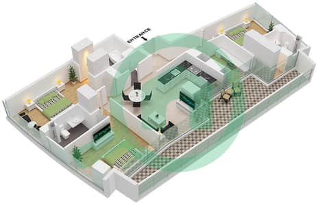 德-格里索诺萨法二号 - 3 卧室公寓类型20 FLOOR 64戶型图 德-格里索诺萨法二号 - 3 卧室公寓类型20 FLOOR 64戶型图