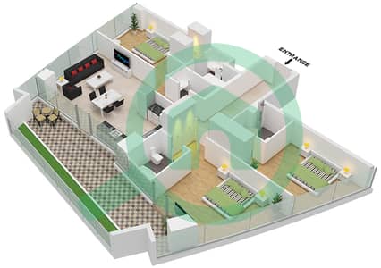 德-格里索诺萨法二号 - 3 卧室公寓类型23 FLOOR 27-28戶型图 德-格里索诺萨法二号 - 3 卧室公寓类型23 FLOOR 27-28戶型图