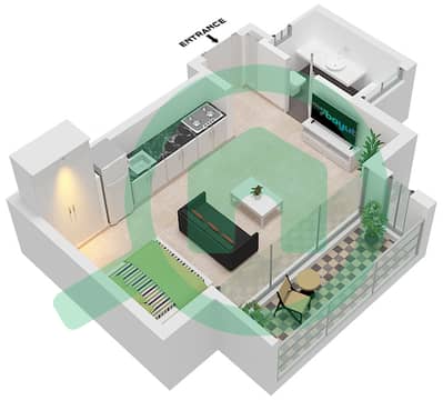 The Royal Oceanic - Studio Apartment Type A1 Floor plan