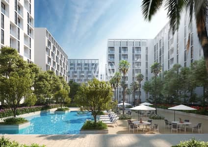 1 Bedroom Flat for Sale in Muwaileh, Sharjah - swimming-pool-render-almamsha-raseel. jpg