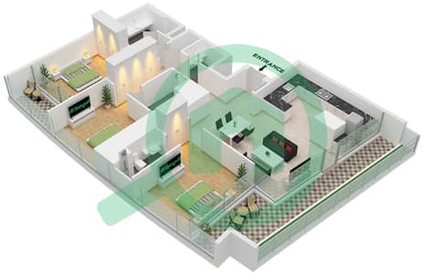 德-格里索诺萨法二号 - 3 卧室公寓类型3 FLOOR 13-14戶型图 德-格里索诺萨法二号 - 3 卧室公寓类型3 FLOOR 13-14戶型图