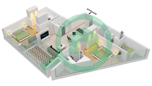 德-格里索诺萨法二号 - 2 卧室公寓类型32 FLOOR 18,71戶型图 德-格里索诺萨法二号 - 2 卧室公寓类型32 FLOOR 18,71戶型图