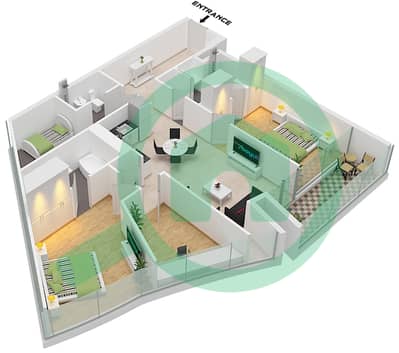 德-格里索诺萨法二号 - 2 卧室公寓类型33 FLOOR 72戶型图 德-格里索诺萨法二号 - 2 卧室公寓类型33 FLOOR 72戶型图