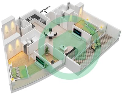 德-格里索诺萨法二号 - 2 卧室公寓类型34 FLOOR 44戶型图 德-格里索诺萨法二号 - 2 卧室公寓类型34 FLOOR 44戶型图