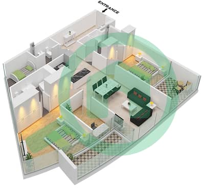 德-格里索诺萨法二号 - 2 卧室公寓类型37 FLOOR 19戶型图 德-格里索诺萨法二号 - 2 卧室公寓类型37 FLOOR 19戶型图