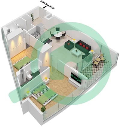 德-格里索诺萨法二号 - 2 卧室公寓类型38 FLOOR 15-16戶型图 德-格里索诺萨法二号 - 2 卧室公寓类型38 FLOOR 15-16戶型图