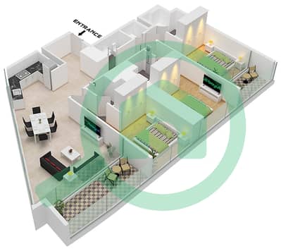 德-格里索诺萨法二号 - 3 卧室公寓类型4 FLOOR 13-14戶型图 德-格里索诺萨法二号 - 3 卧室公寓类型4 FLOOR 13-14戶型图
