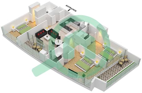 德-格里索诺萨法二号 - 3 卧室公寓类型5 FLOOR 24-25,54-55戶型图 德-格里索诺萨法二号 - 3 卧室公寓类型5 FLOOR 24-25,54-55戶型图