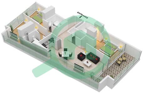 德-格里索诺萨法二号 - 3 卧室公寓类型5 FLOOR 26-30戶型图 德-格里索诺萨法二号 - 3 卧室公寓类型5 FLOOR 26-30戶型图