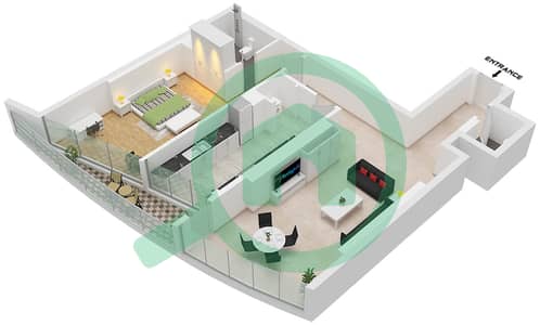 Al Yousuf Tower 1 - 1 Bedroom Apartment Type 3 Floor plan