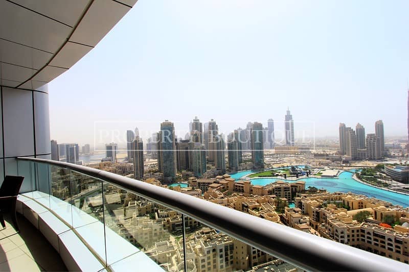 Full Burj and Fountain View | 1 Bed+Study