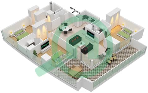 德-格里索诺萨法二号 - 3 卧室公寓类型6 FLOOR 21戶型图 德-格里索诺萨法二号 - 3 卧室公寓类型6 FLOOR 21戶型图