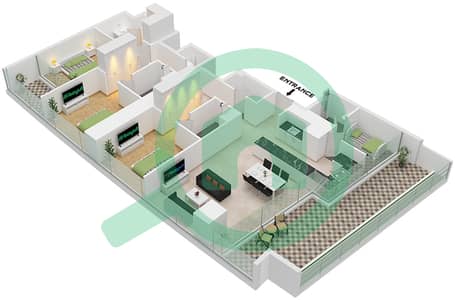 德-格里索诺萨法二号 - 3 卧室公寓类型7 FLOOR 72戶型图 德-格里索诺萨法二号 - 3 卧室公寓类型7 FLOOR 72戶型图