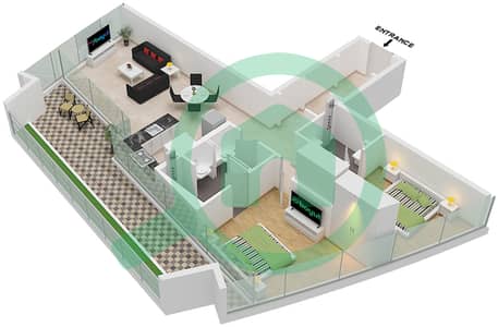 德-格里索诺萨法二号 - 2 卧室公寓类型8 FLOOR 52-53戶型图 德-格里索诺萨法二号 - 2 卧室公寓类型8 FLOOR 52-53戶型图