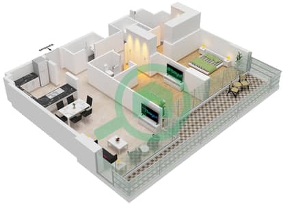 Moonstone Residence - 2 Bedroom Apartment Type A FLOOR TYPICAL 3-5 Floor plan