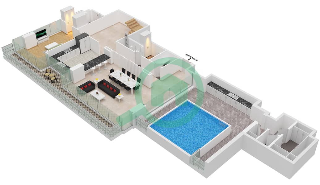 Moonstone Residence - 5 Bedroom Penthouse Type A FLOOR TYPICAL 6,7 Floor plan Type A Lower Floor Typical 6 interactive3D