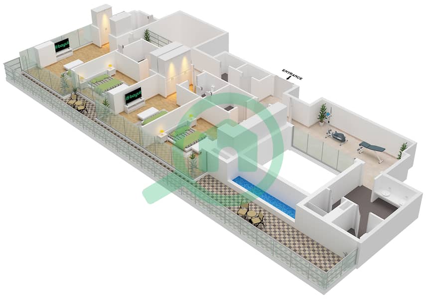 Moonstone Residence - 5 Bedroom Penthouse Type A FLOOR TYPICAL 6,7 Floor plan Type A Upper Floor Typical 7 interactive3D