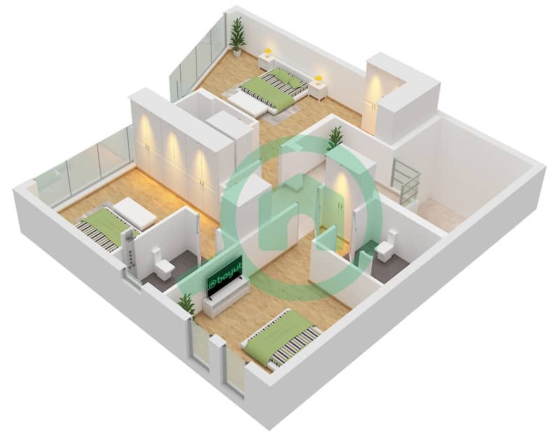 Moonstone Residence - 4 Bedroom Villa Type A FLOOR PODIUM,TYPICAL 1 Floor plan Type A Upper Floor Typical 1 interactive3D