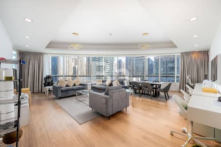 4 Bedroom Apartment for Rent in Dubai Marina, Dubai - 4 BR + Maid room| Marina view | Furnished