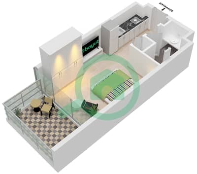 Rove Home - Studio Apartment Type A1 Floor plan