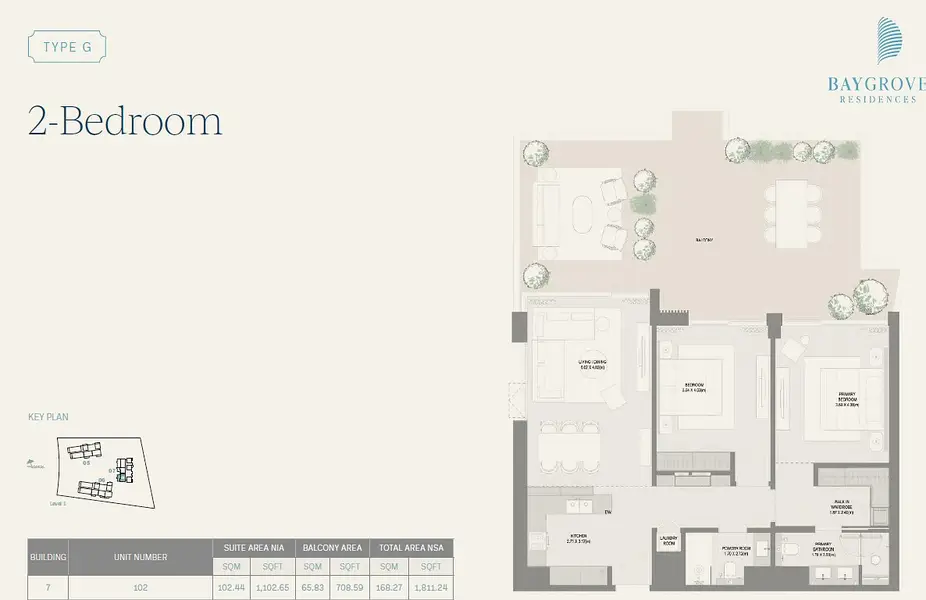 2 BR floor plan