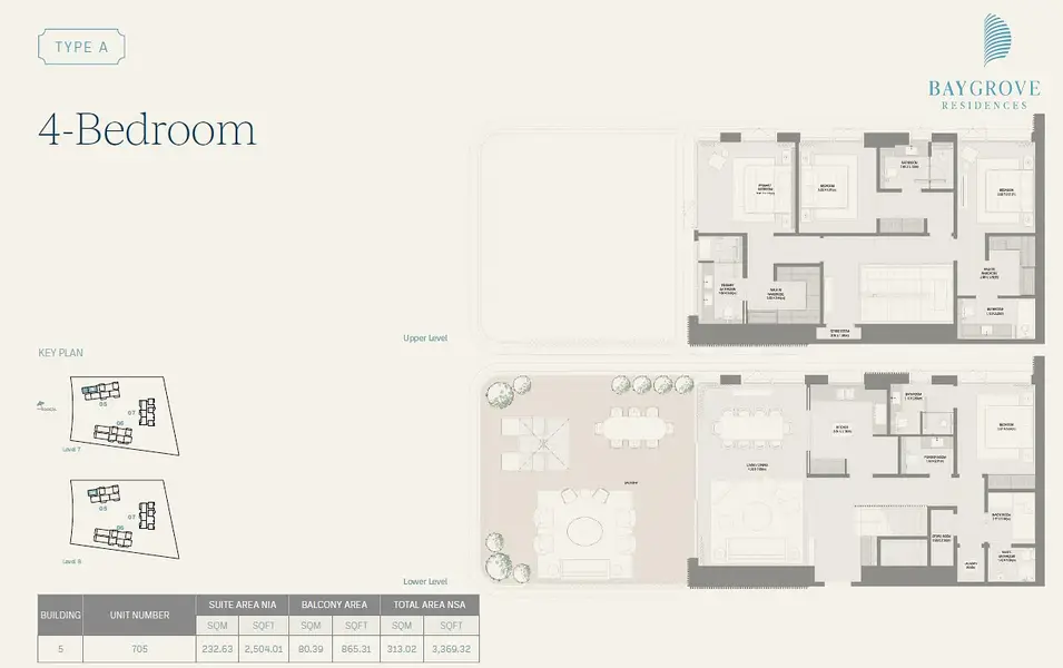 4 BR floor plan
