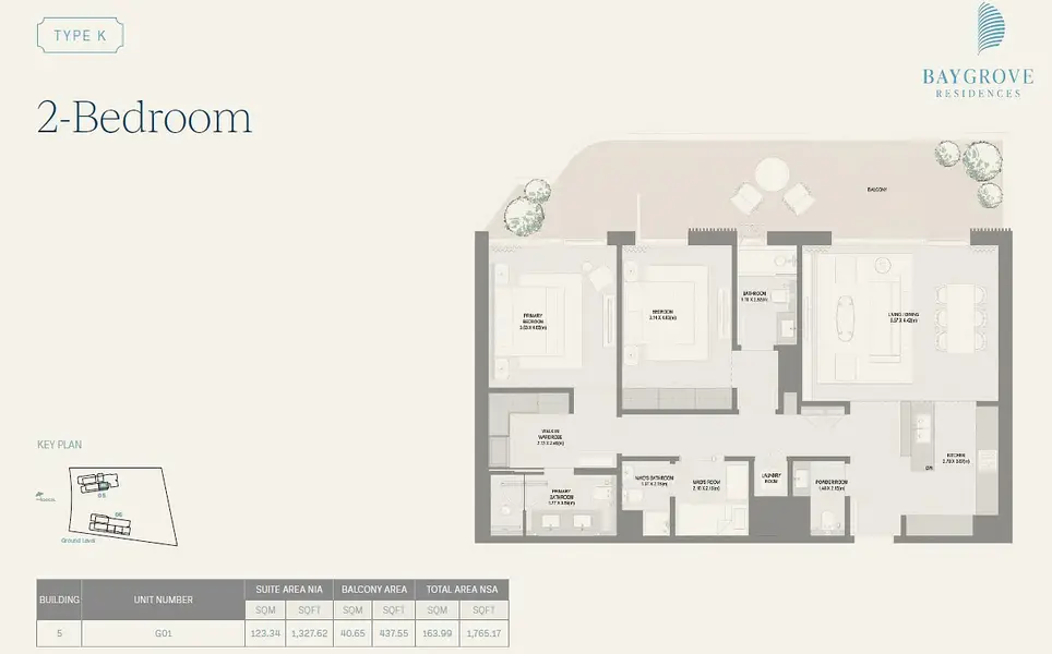 2 BR floor plan