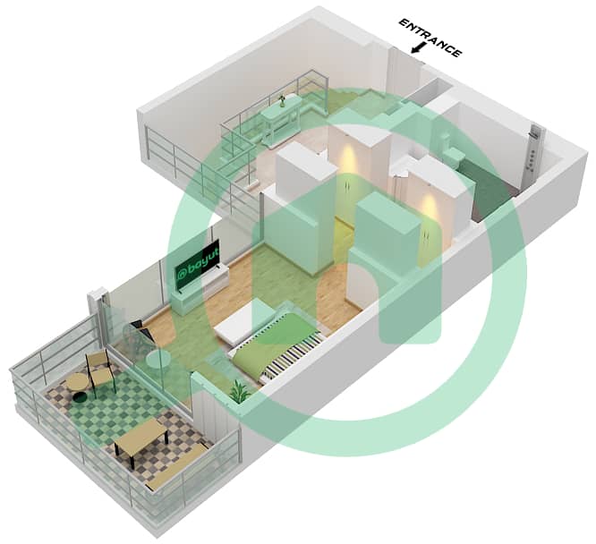 Four Seasons Private Residences Dubai - 3 Bedroom Apartment Type A Floor plan Type A Floor Upper interactive3D