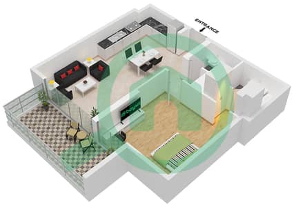 Farishta Azizi - 1 Bedroom Apartment Type 5B(1) Floor plan