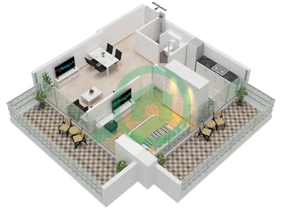 المخططات الطابقية لتصميم النموذج / الوحدة 2 / UNIT 2,7,10,15 شقة 1 غرفة نوم - بن غاطي ابيكس