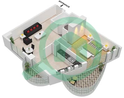 Marina Star - 1 Bedroom Apartment Type A Floor plan