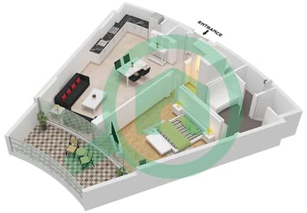 JW Marriott Residences - 1 Bedroom Apartment Type C1 Floor plan