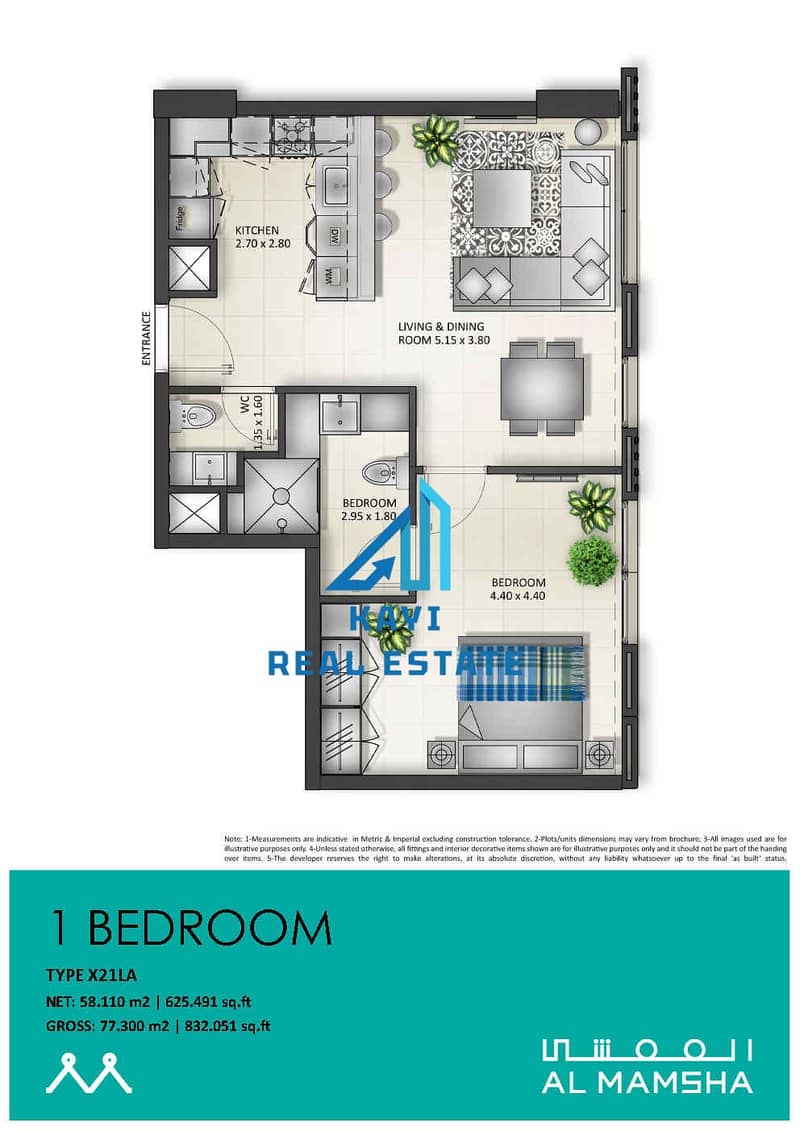 18 floor plan 1 Bedroom X21LA. jpg