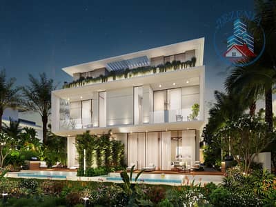 6 Bedroom Villa for Sale in Ajmal Makan City - Sharjah Waterfront, Sharjah - Villa_01 Rear night view. jpg